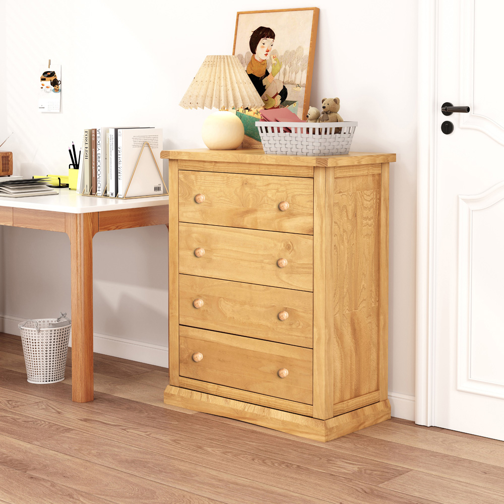 Cabinet Bits Lucca 4 Drawer Antique Wax Wood Knob Chest of Drawers Image 8