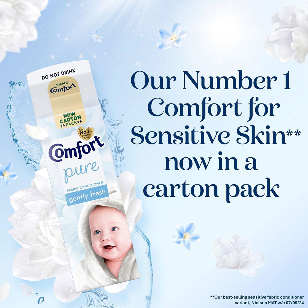 Comfort Pure Gently Fresh Fabric Conditioner 31 Washes 930ml 6 Pack Image 7
