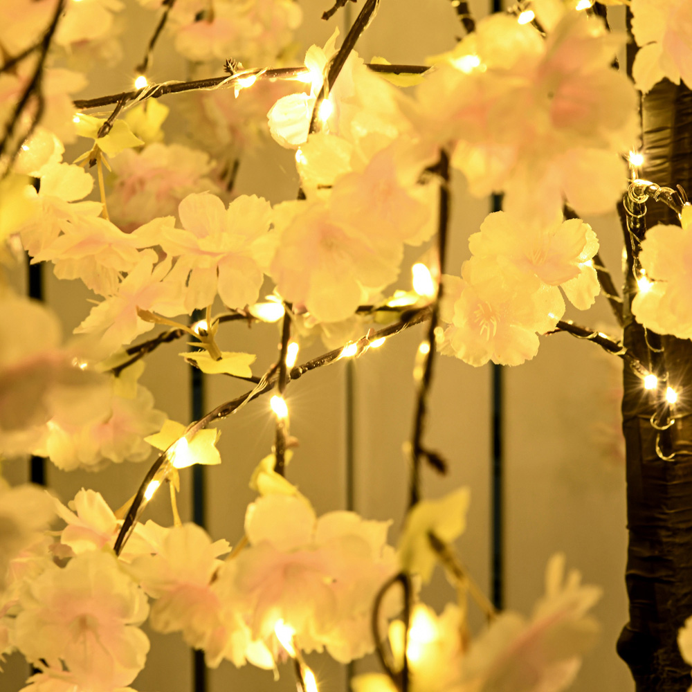 Everglow Warm White LED Light Up Artificial Cherry Blossom Tree 6ft Image 3