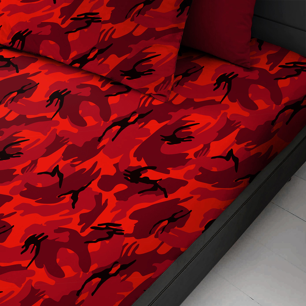 Velosso Small Camouflage Red Fitted Sheet Image 2