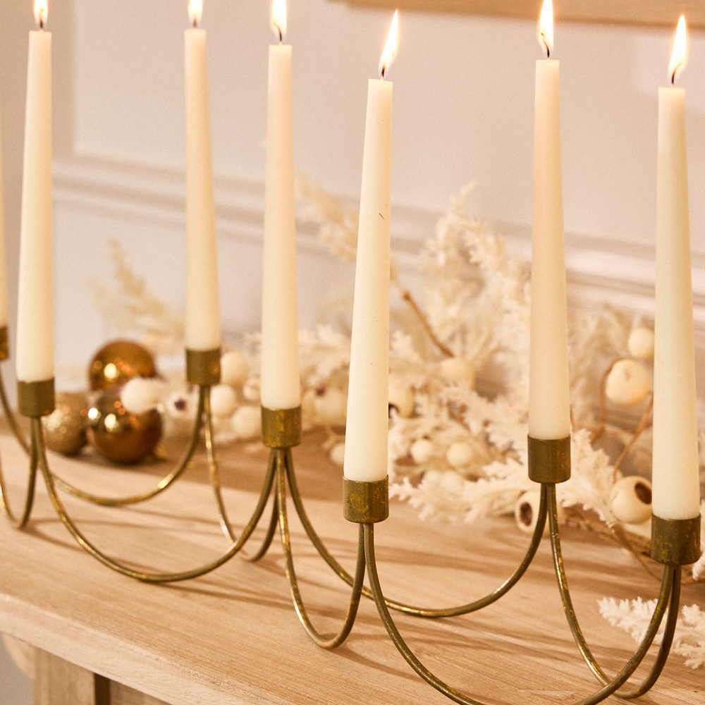 Dibor 7 Arm Gold Wave Candle Holder Image 4
