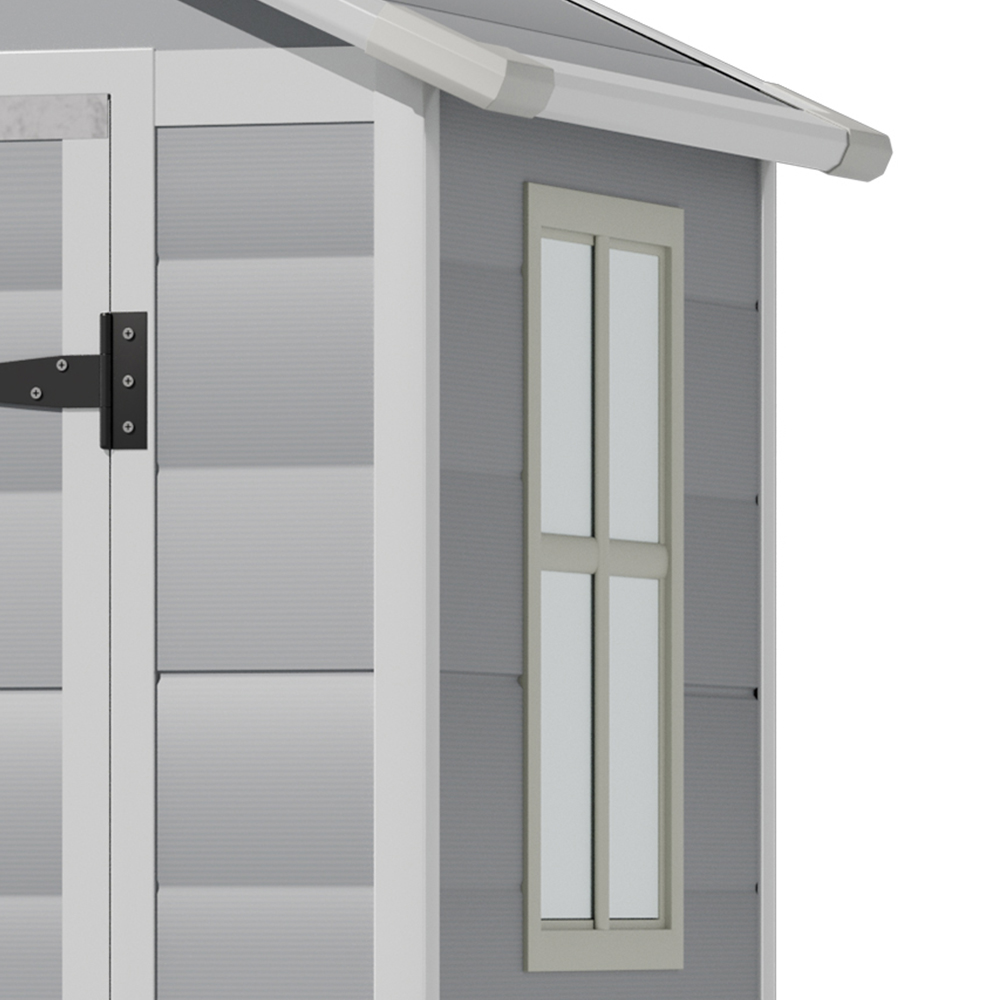 Living and Home 4.3 x 3.3ft Garden Plastic Storage Shed with Window Image 6