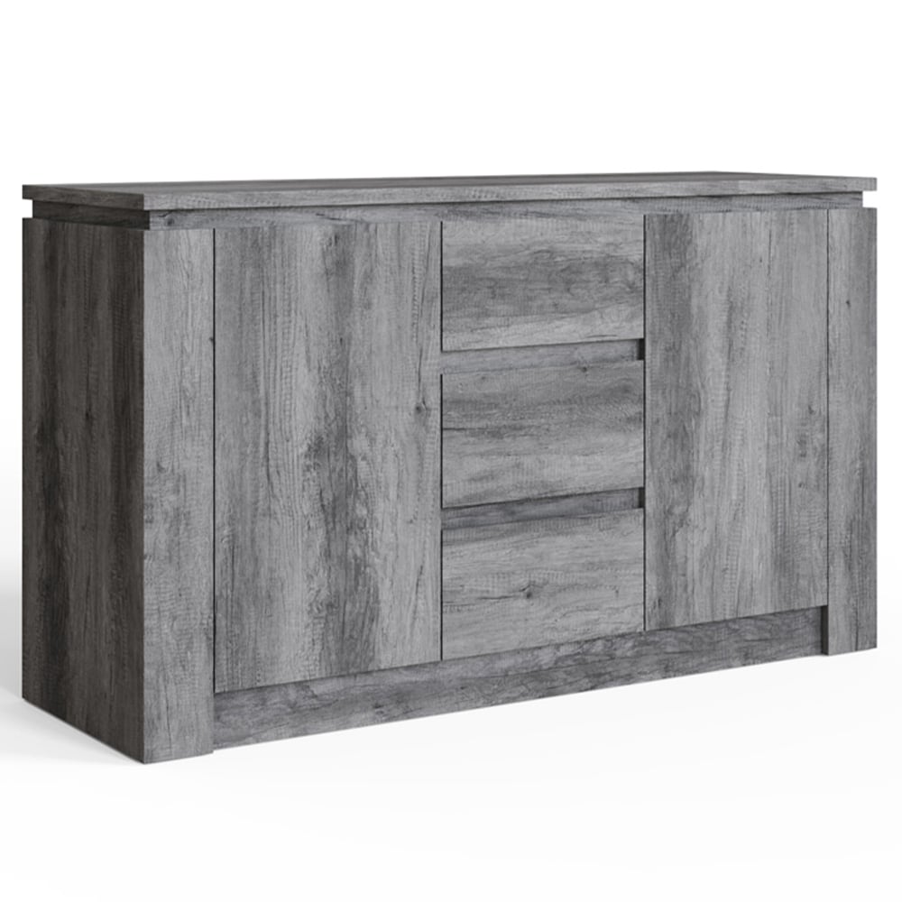 GFW Canyon 2 Door 3 Drawer Charcoal Grey Sideboard Image 2