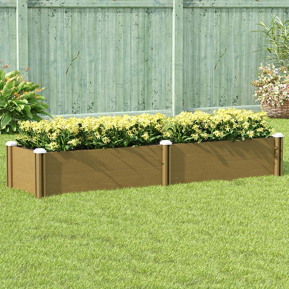 Living and Home Woodgrain Effect Plastic Raised Garden Bed 54 x 197cm Image 2