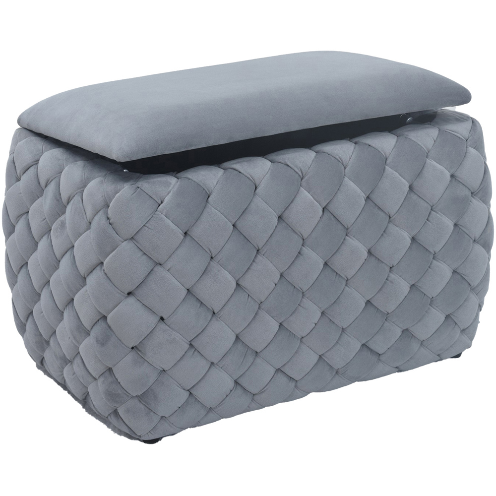 Artemis Home Plumeo Grey Velvet Storage Ottoman Image 3