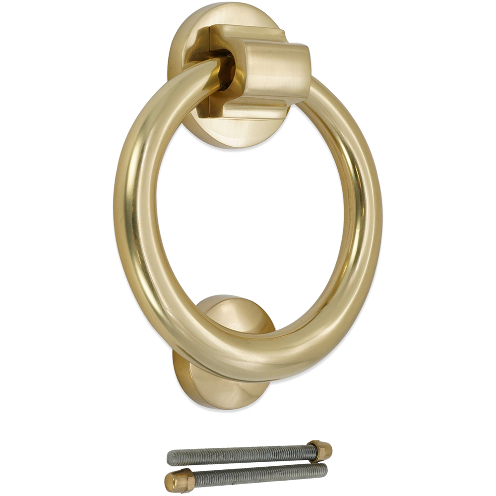 Spira Brass Polished Brass Ring Door Knocker Image 3