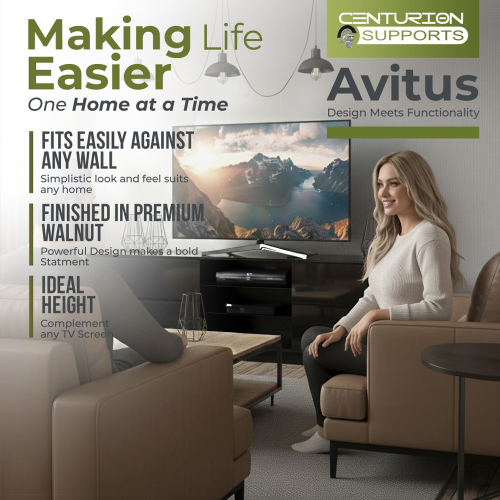 Centurion Supports Avitus 4 Drawer 3 Shelf Premium Gloss Black TV Unit Image 5