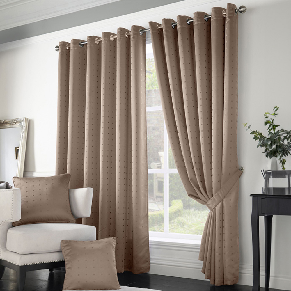 Alan Symonds Madison Latte Ring Top Curtain 168 x 229cm Image 1