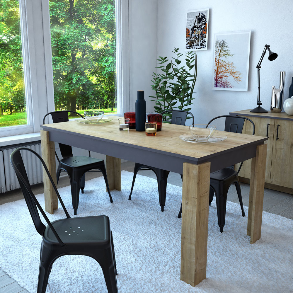 Decorotika Manhattan 6 Seater Dining Table Oak Image 7