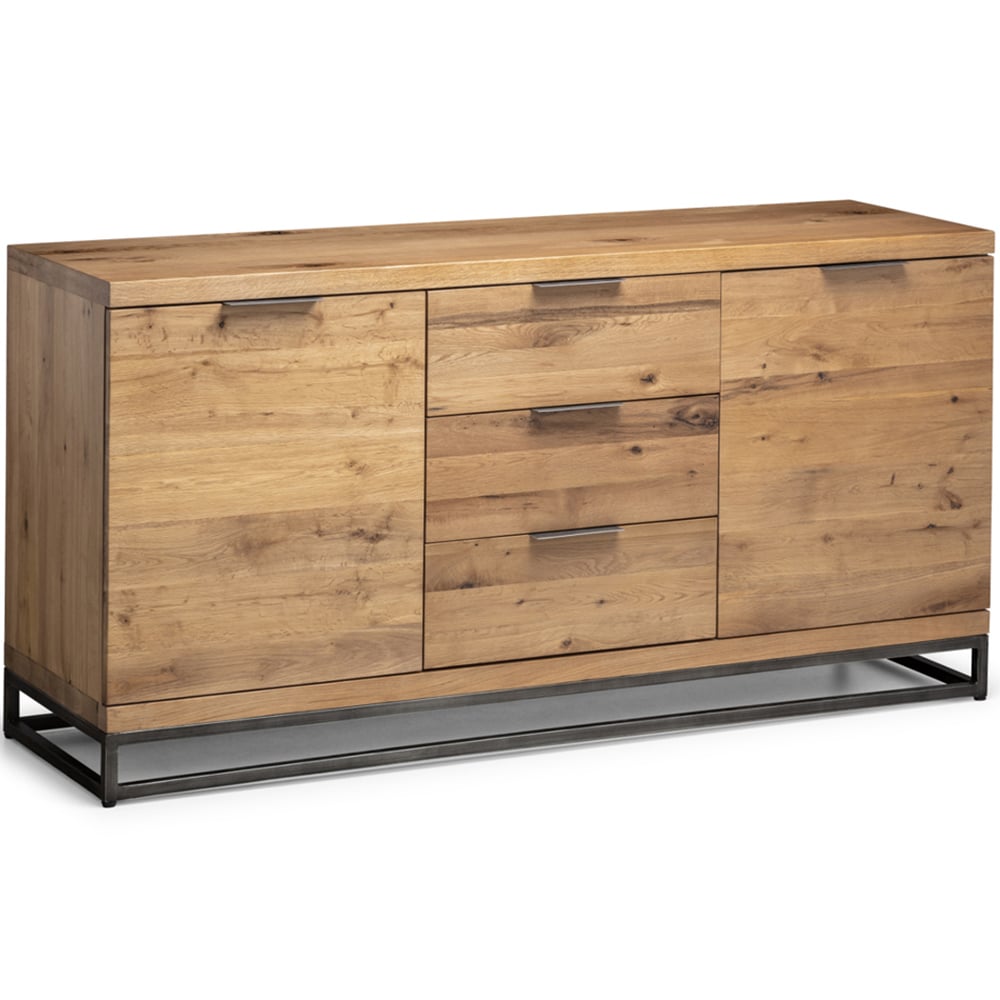 Julian Bowen Brooklyn 2 Door 3 Drawer Oak Sideboard Image 2