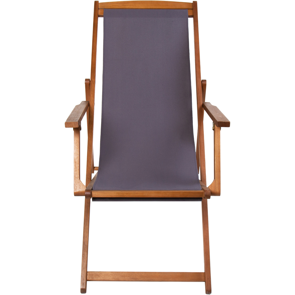 Charles Bentley Grey Deck Chair Image 3