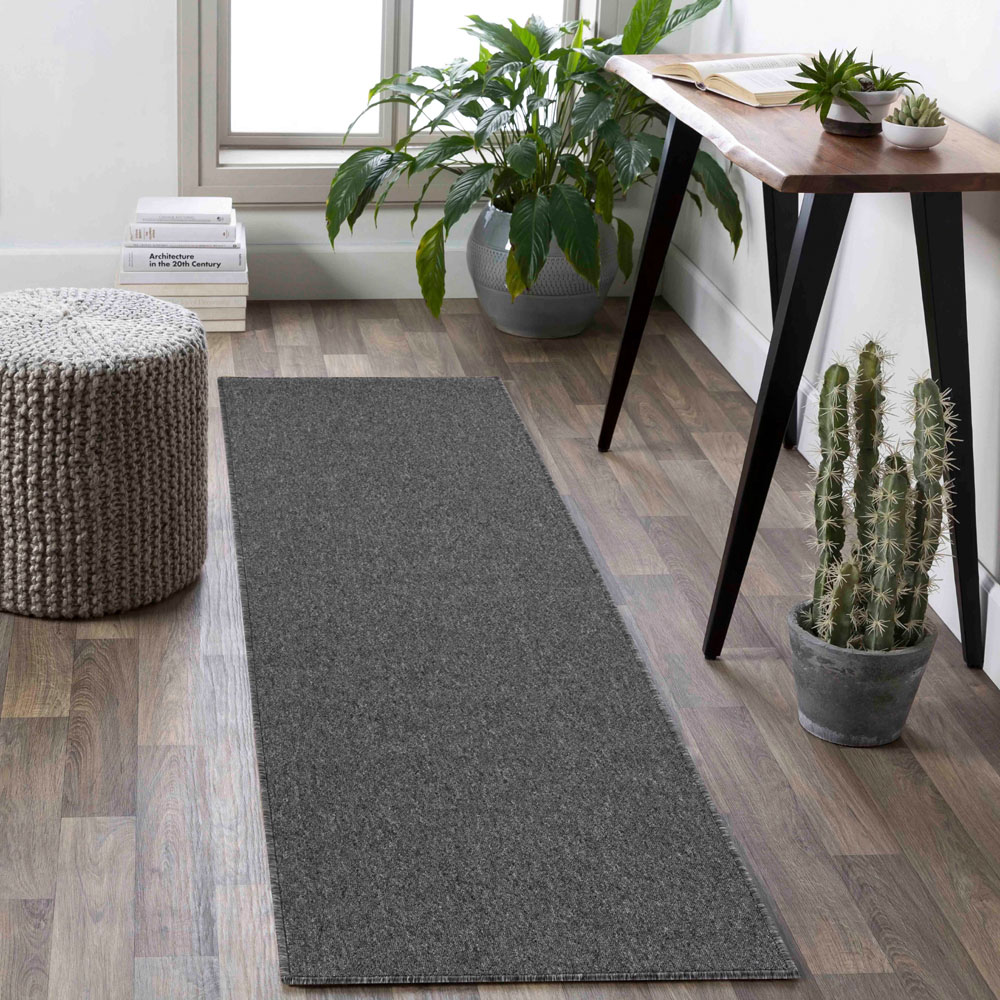 Desire Rugs Simple Dark Grey Low Pile Felt Backing Tufted Rug 150 x 80cm Image 6