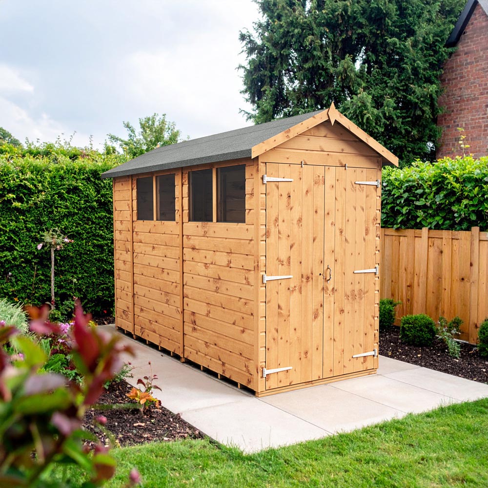 Empire Sheds 4 x 10ft Double Door Tongue and Groove Wooden Apex Garden Shed Image 2
