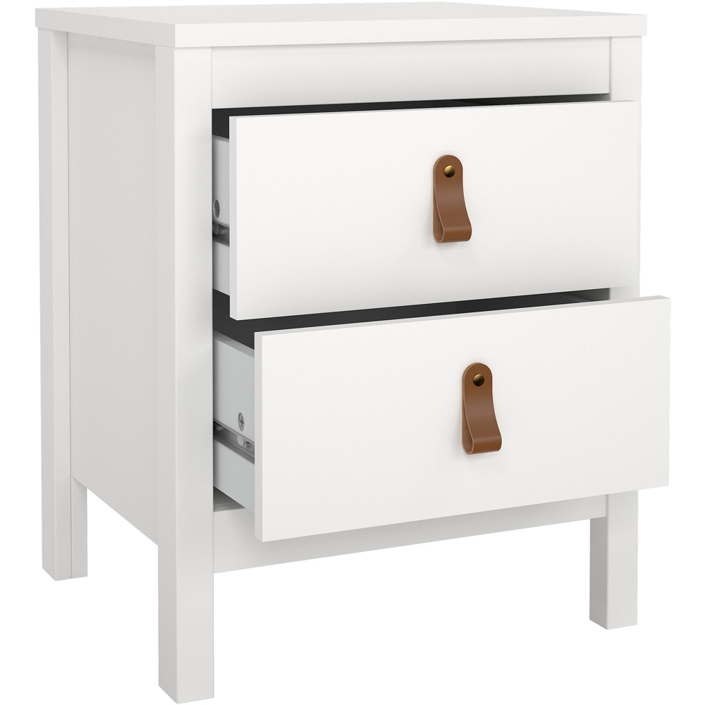 Florence Barcelona 2 Drawer White Bedside Table Image 4