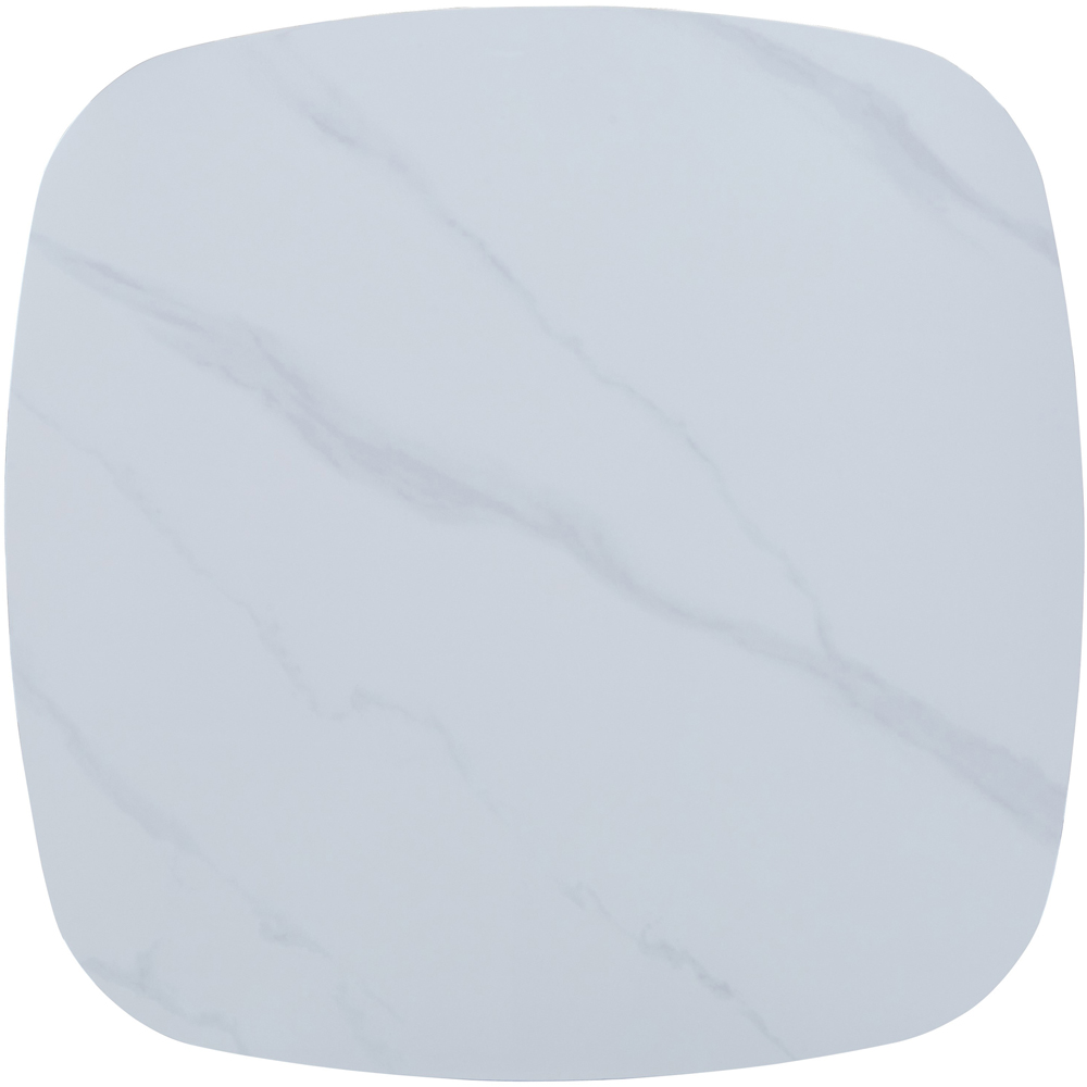 Core Products Aspen 2 Seater Square Dining Table Gloss White Sintered Stone and Black Image 5