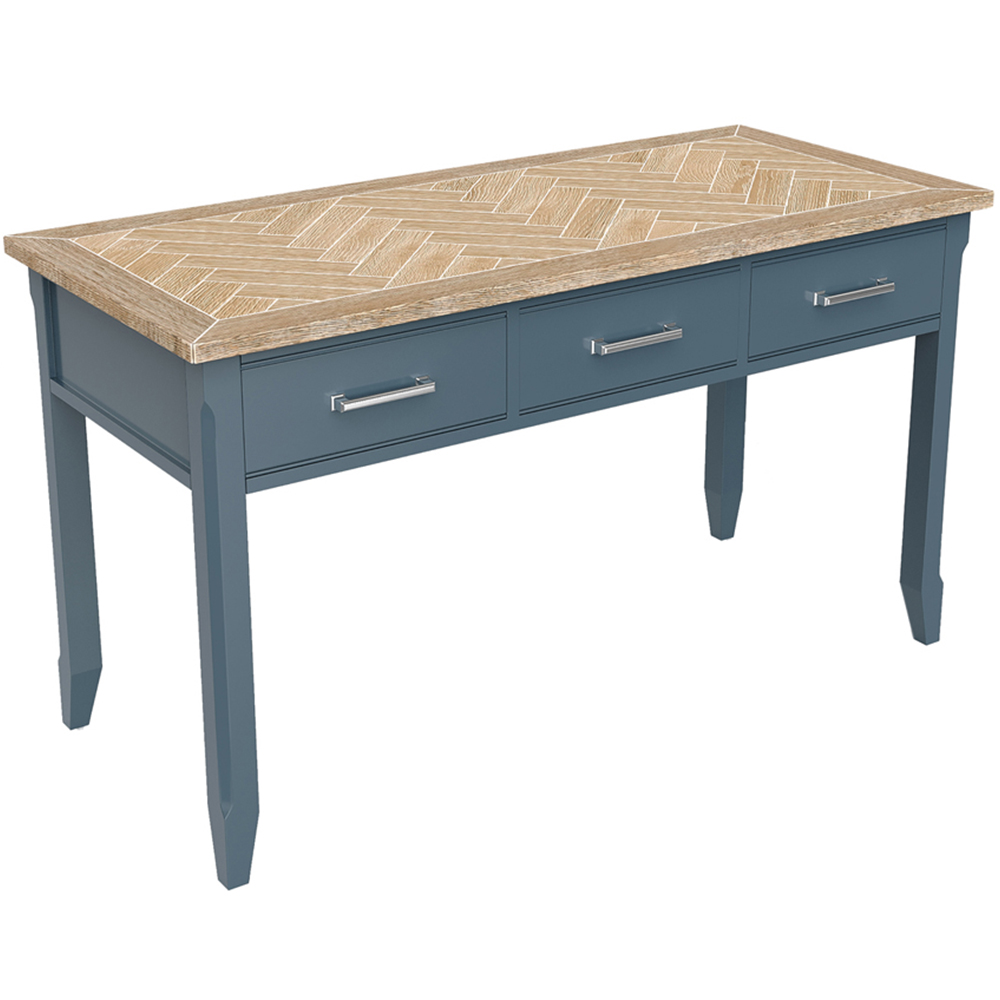 Baumhaus Signature 3 Drawer Blue Executive Dressing Table Image 2