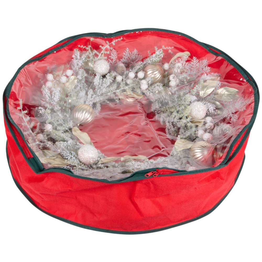 Christmas Wreath and Garland Storage Bag White and Green Image 3