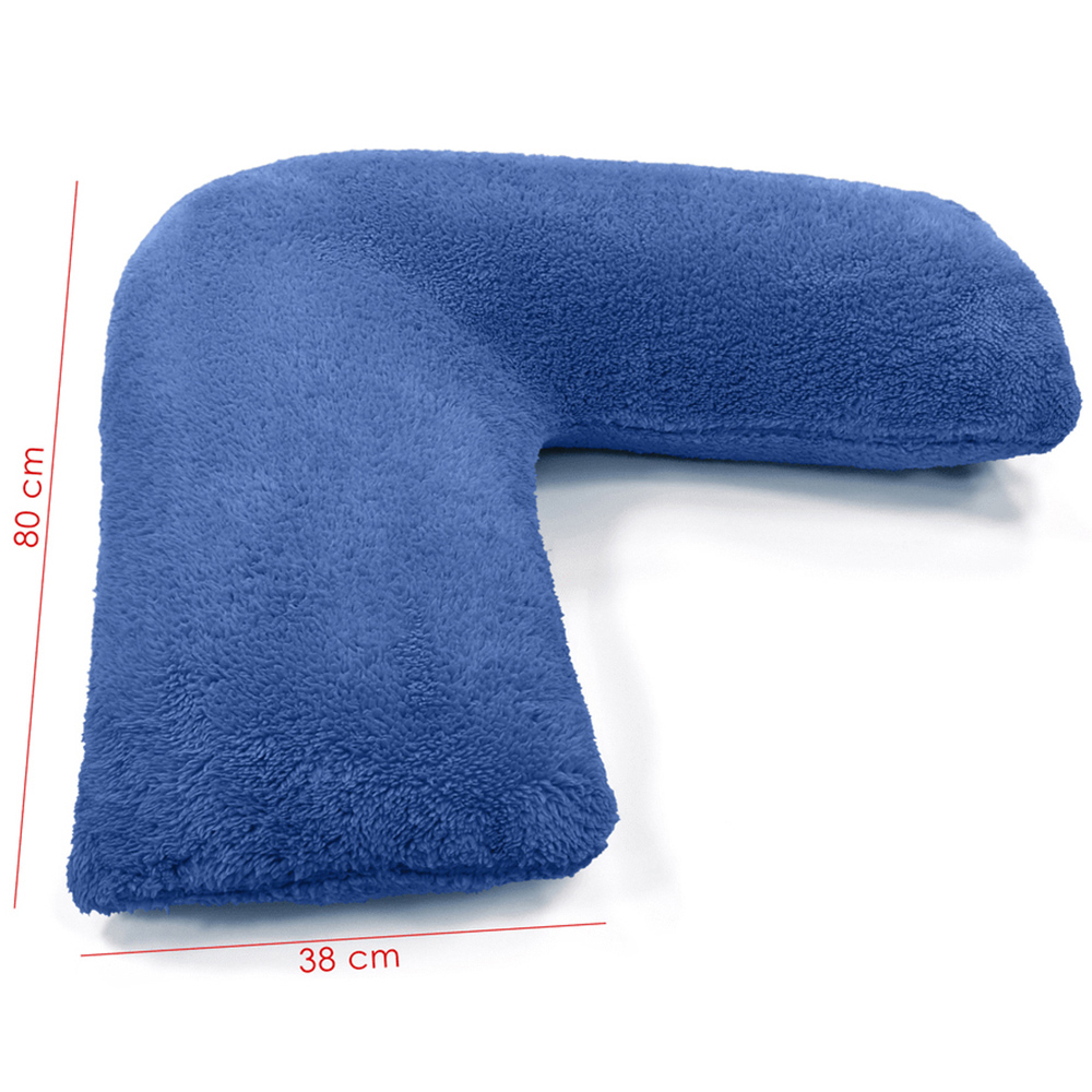 Velosso French Blue Teddy Fleece V Shape Pillow Image 2