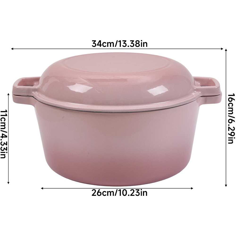 Living and Home Pink Enamelled Cast Iron Dutch Oven Cooking Pot 4.5L Image 8