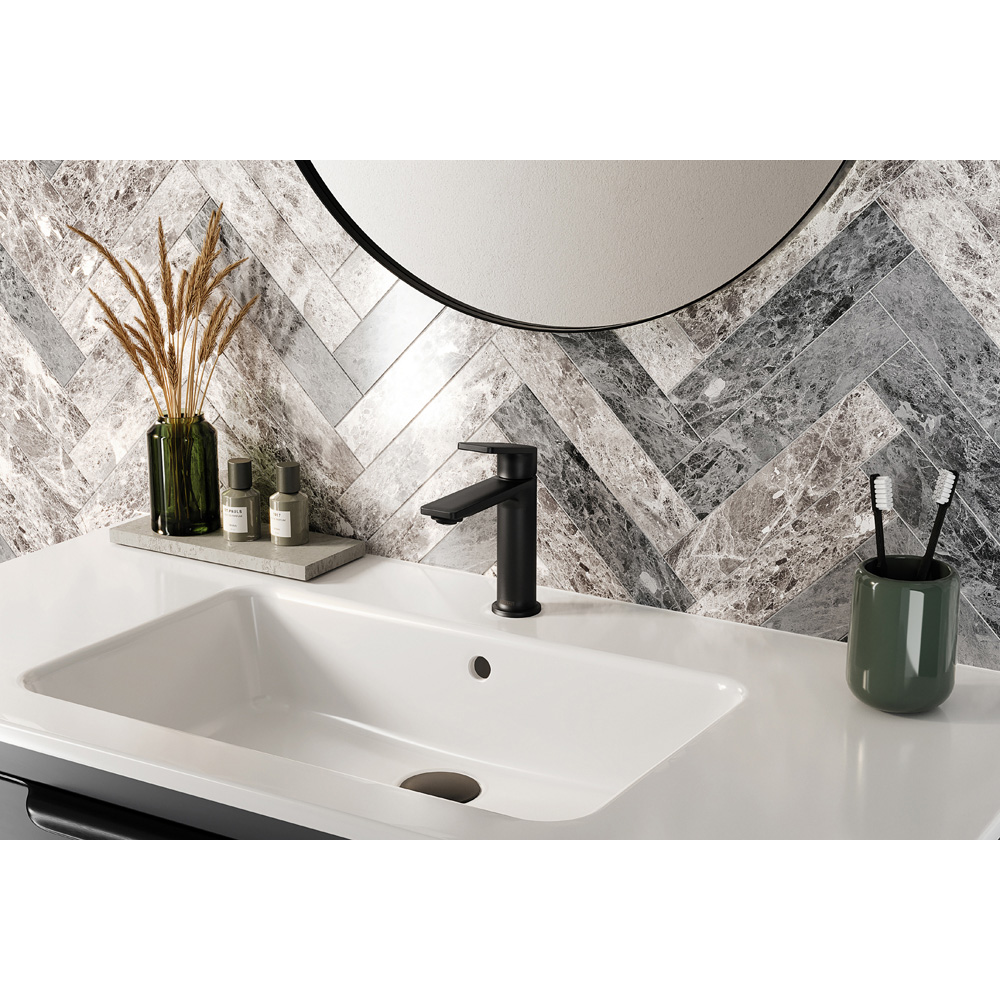 Bristan Frammento Matt Black Cool Start Basin Mixer with Clicker Waste Image 4