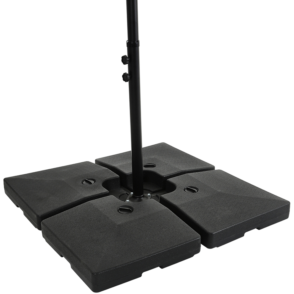 Living and Home Dark Grey Square LED Rotatable Cantilever Parasol with Base 3m Image 5