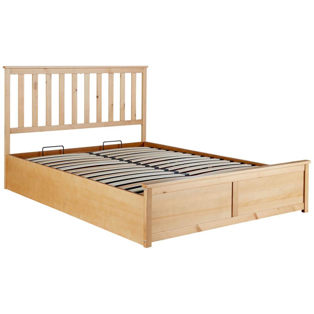 Home Source King Size Pine End Lift Ottoman Bed Image 3