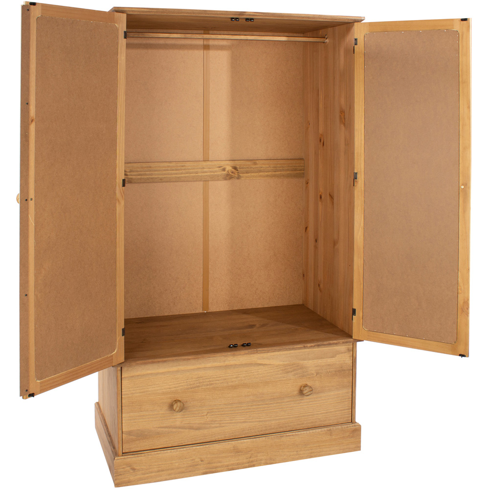 Core Products Cotswold 2 Door Single Drawer Mirror Wardrobe Image 5