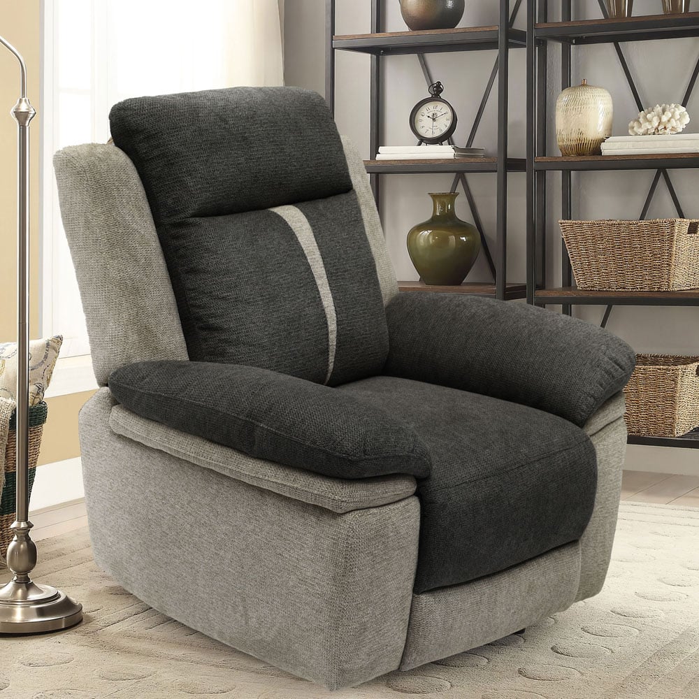 Comfy Living 6 Seater Grey Manual Recliner Sofa Set Image 7