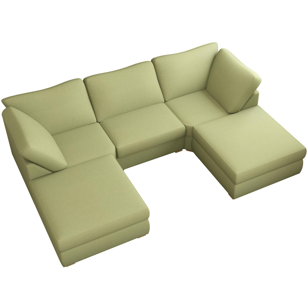 Nestle 5 Seater Olive Venice Fixed Back U-Shape Sofa Image 4