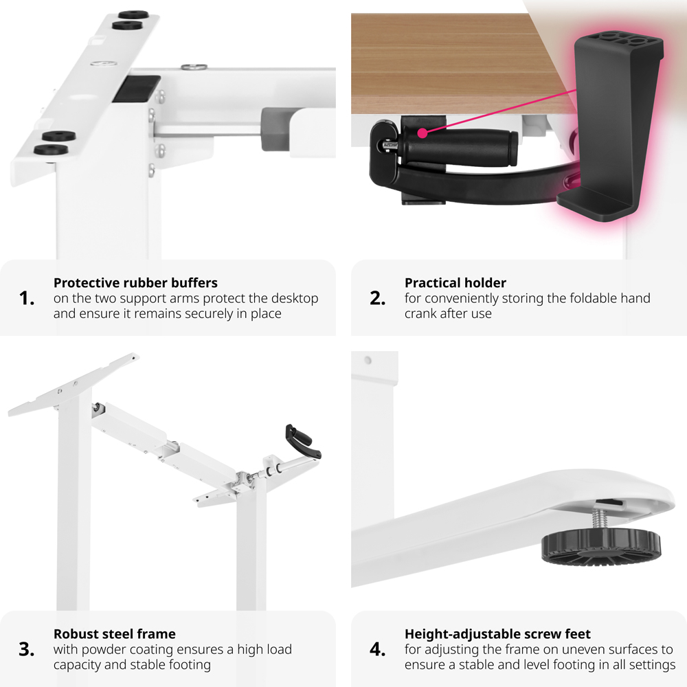 tectake Idun White Sit and Stand Desk Image 6