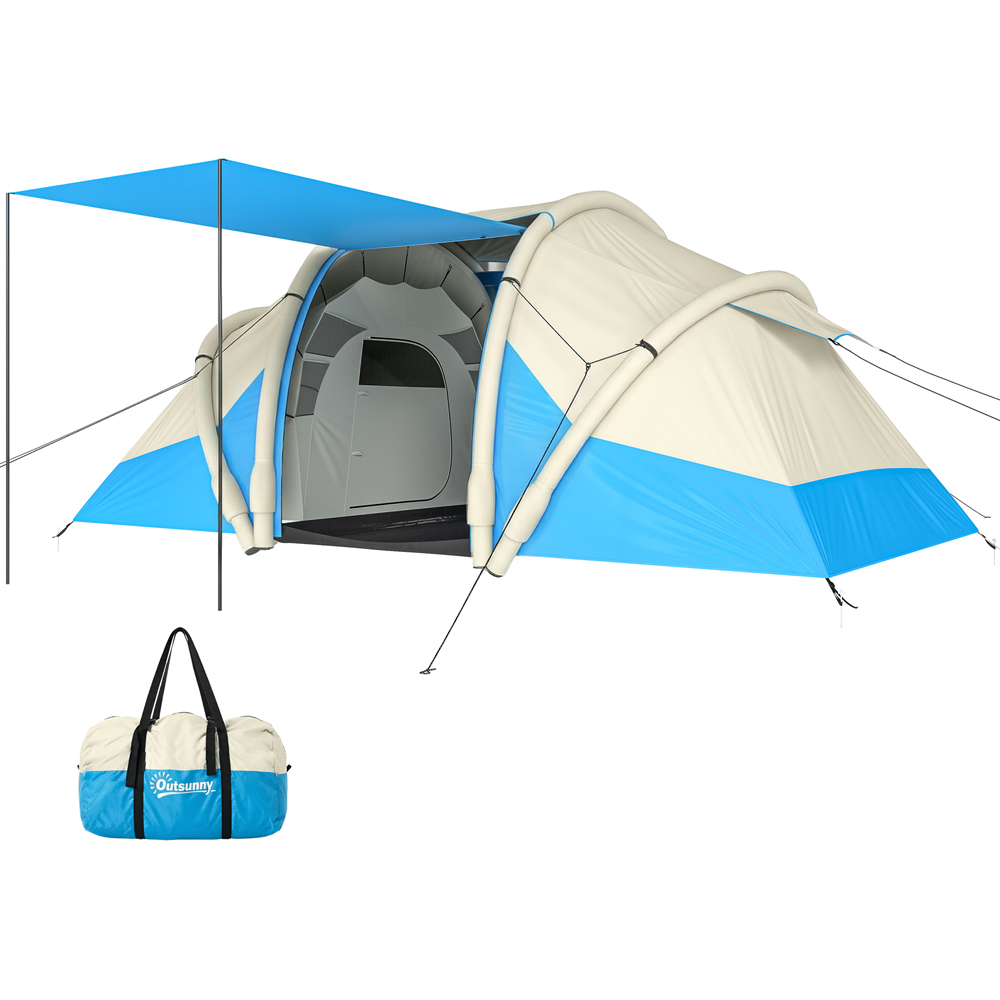 Outsunny 2-4 Person Waterproof Inflatable Tent Blue Image 3