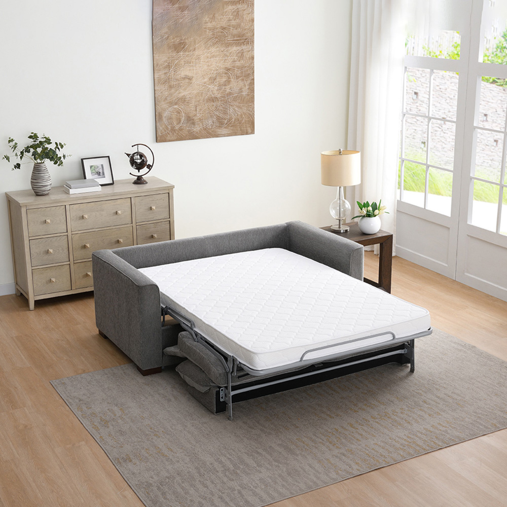 Rockaway 2 Seater Light Grey Full Foam Sofa Bed Image 4