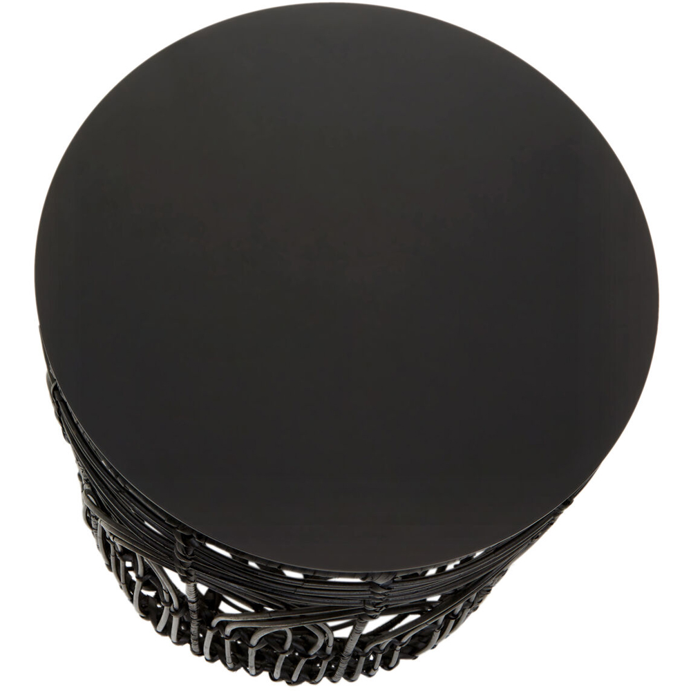 Premier Housewares Arles Black Rattan Round Side Table Image 3