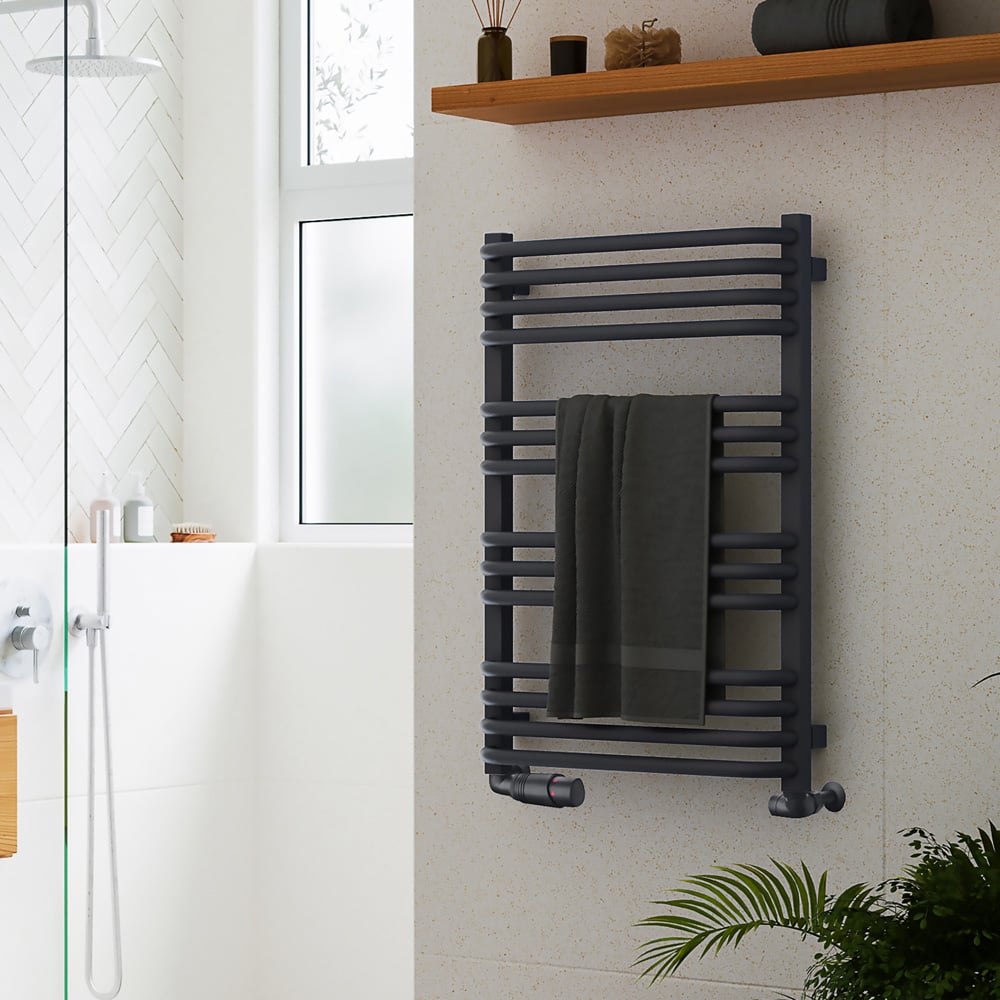Terma Alex Modern Grey Heated Towel Rail 760 x 500mm Image 7
