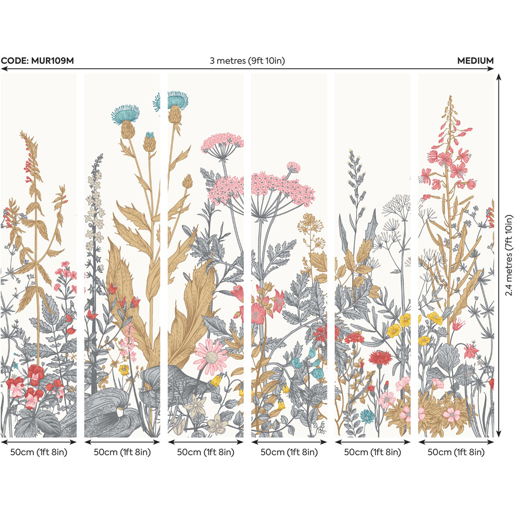 Origin Murals Botanical Fleur White Wall Mural Image 4