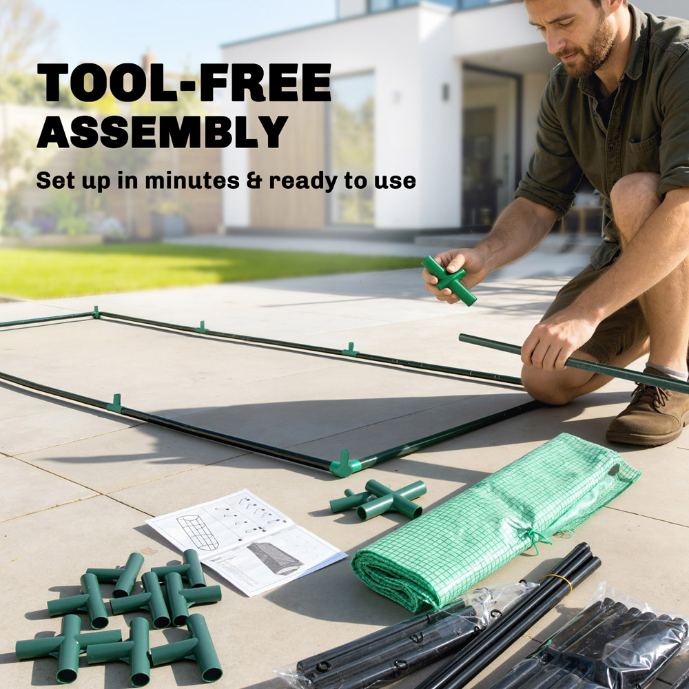 Outsunny 3 x 7.9ft Green PE Cover Portable Small Polytunnel Greenhouse Image 5