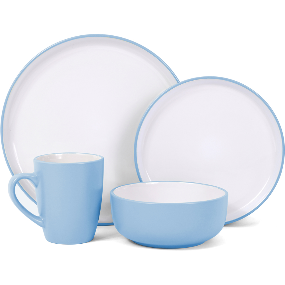 Waterside Blue Dual Tone Pastel 16 Piece Dinner Set Image 2
