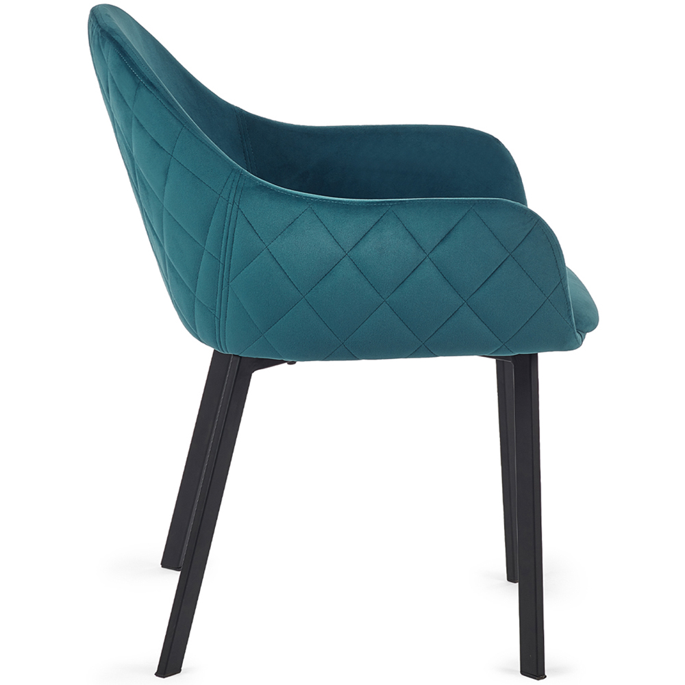 Julian Bowen Nero Lima 2 Seater Velvet Dining Set Black and Teal Image 6