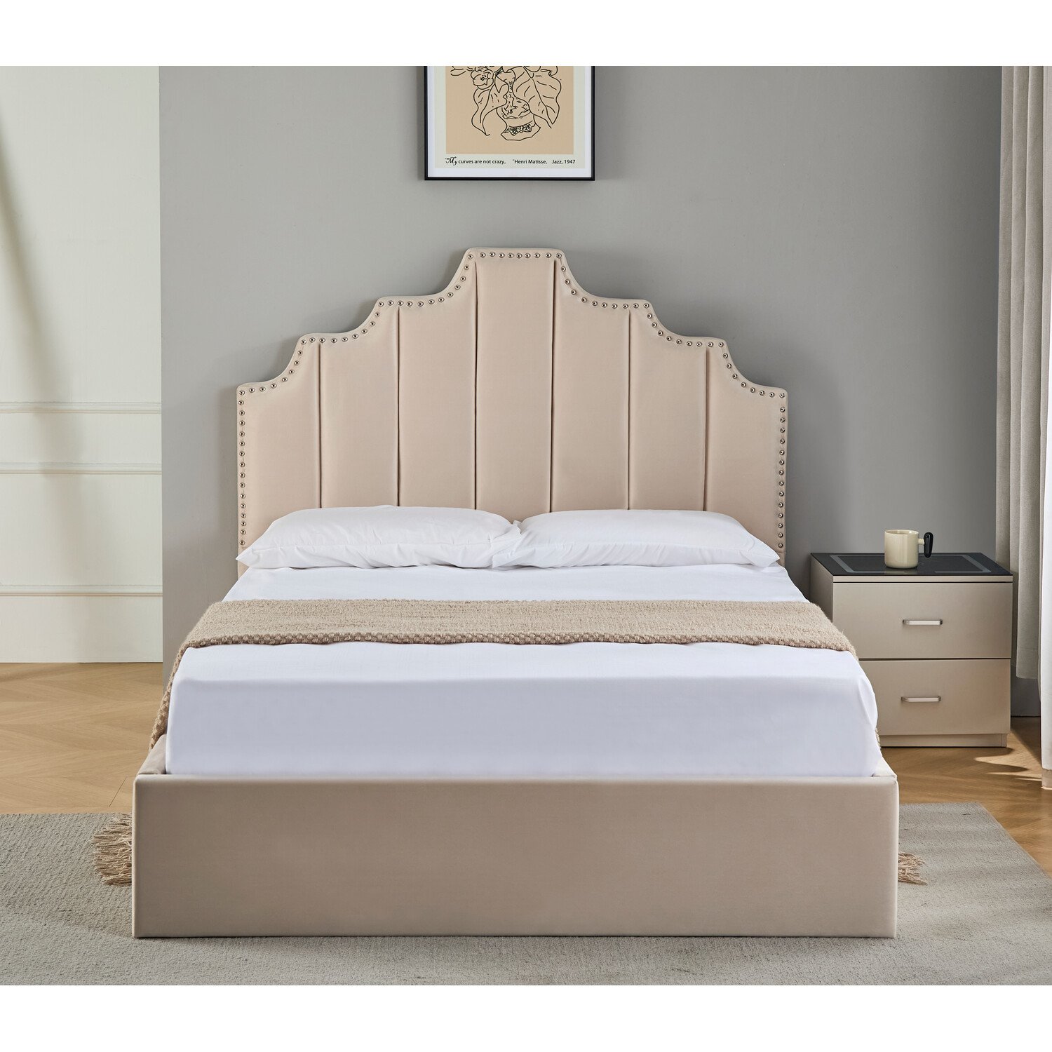 Lipton Ottoman Bed - Cream / King Image 3