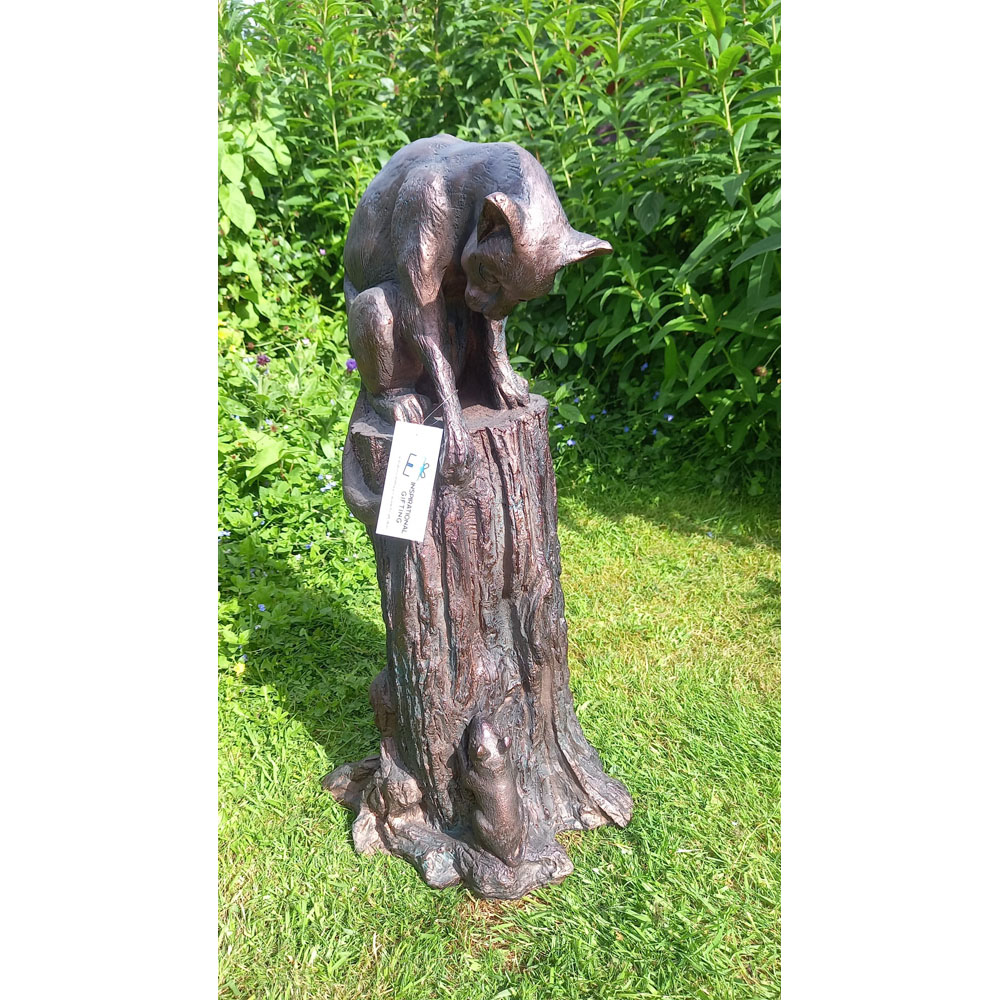 Inspirational Gifting Cat and Mouse Polystone Resin Garden Ornament Image 5