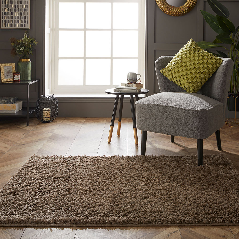 Esselle Home Larissa Chocolate Shaggy Rug 80 x 120cm Image 2