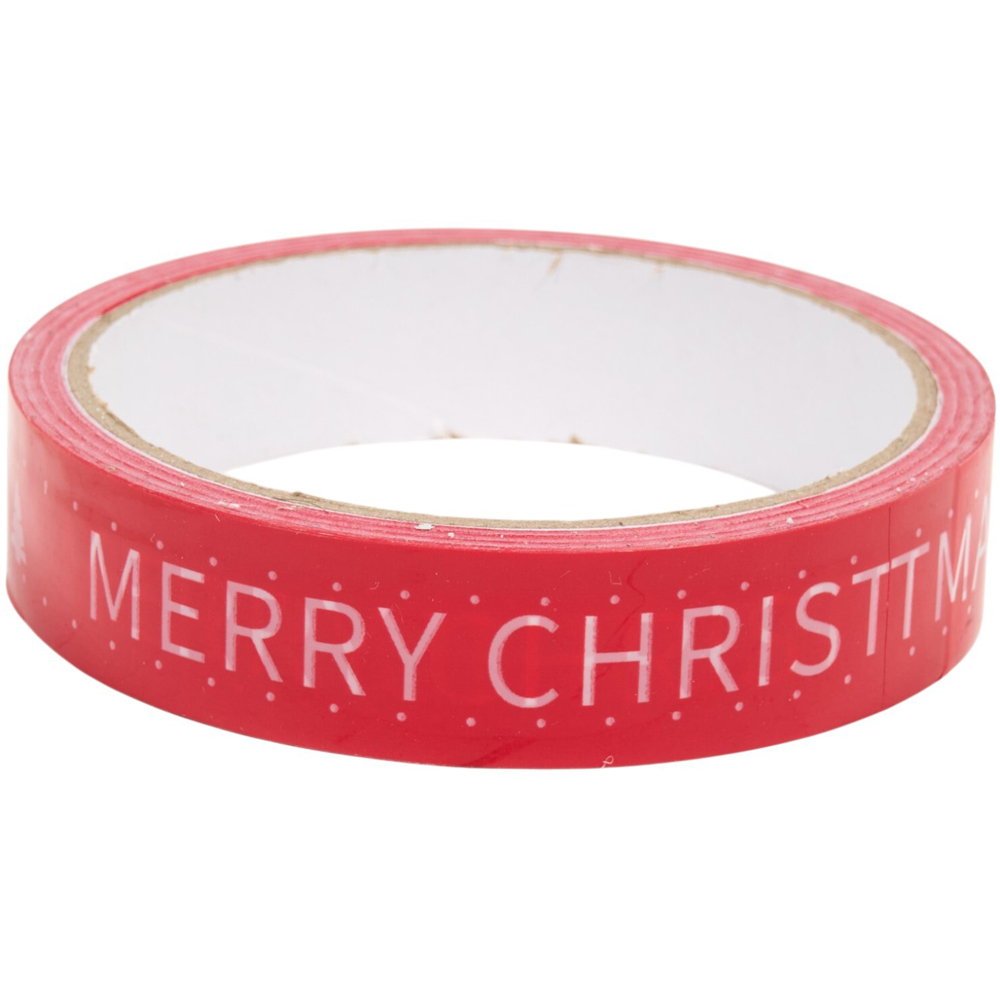 Merry Christmas Print Gift Tape Red Image 3