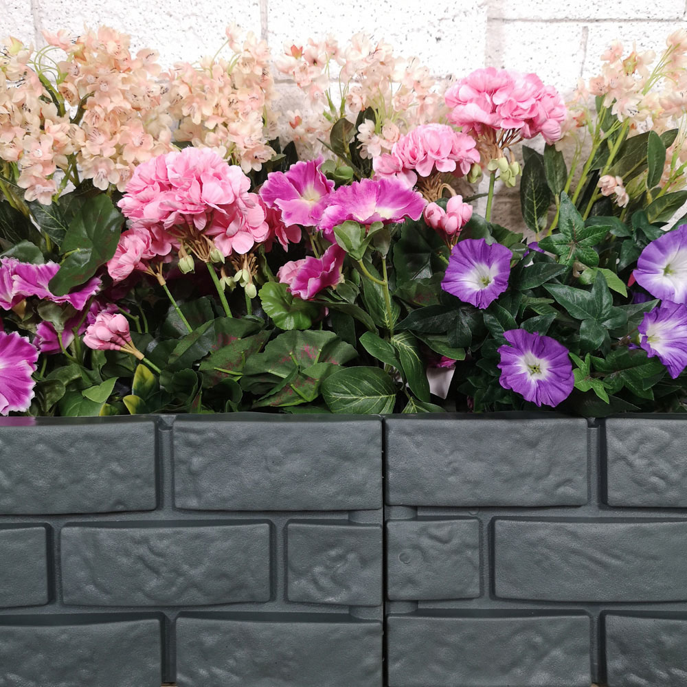 Samuel Alexander Grey Brick Effect 4 x 3 Pack Garden Edging Decorative Border Image 2