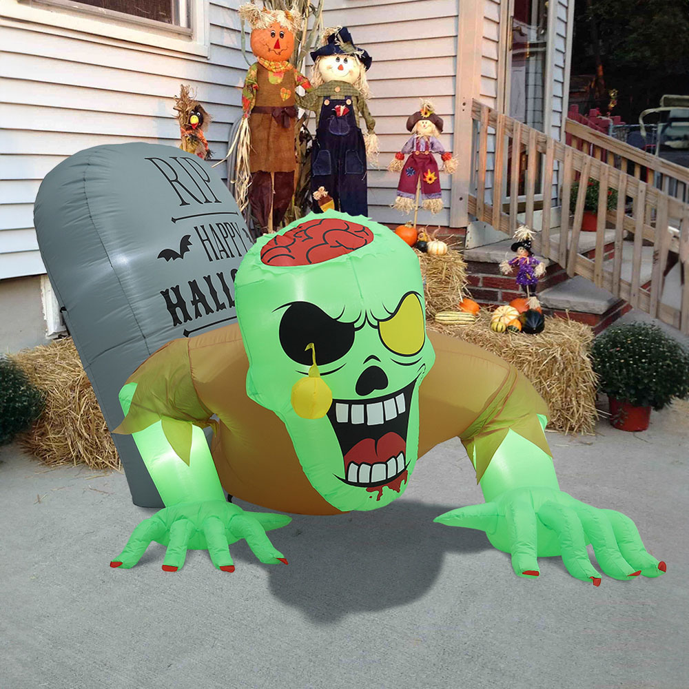 Living and Home Halloween Inflatable LED Zombie Tombstone 150cm Image 7