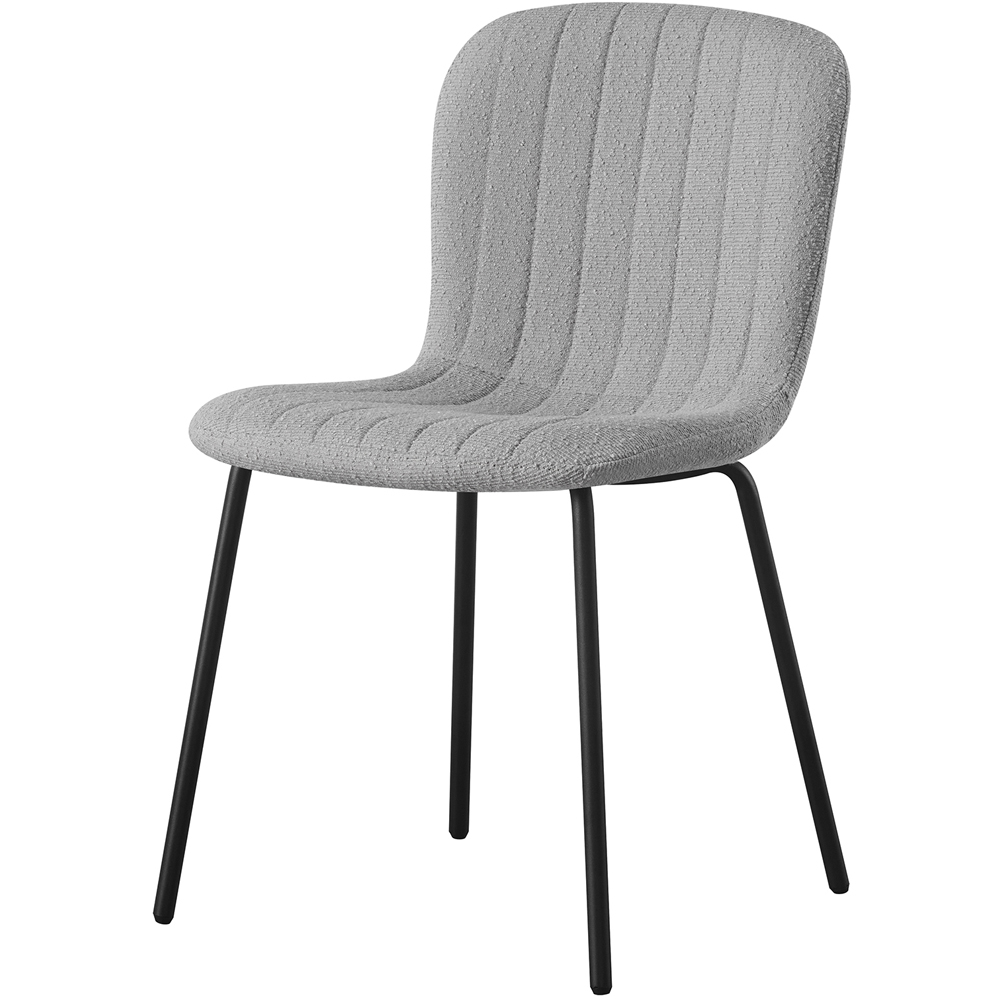 Bella Set of 2 Light Grey Teddy Faux Fur Stitched Design Dining Chairs Image 2