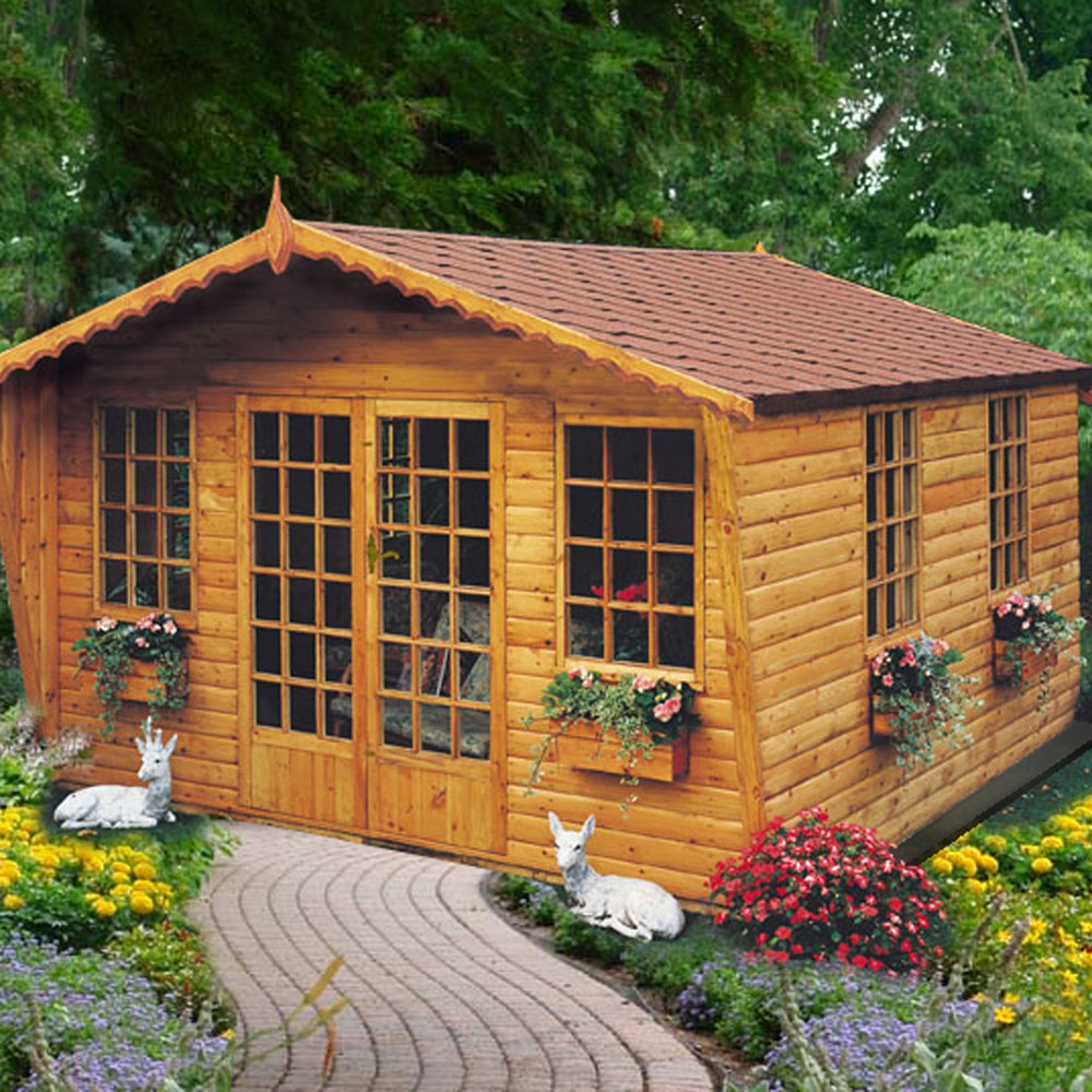 Shire Beaulieu 10 x 8ft Double Door Shiplap Apex Summerhouse Image 3
