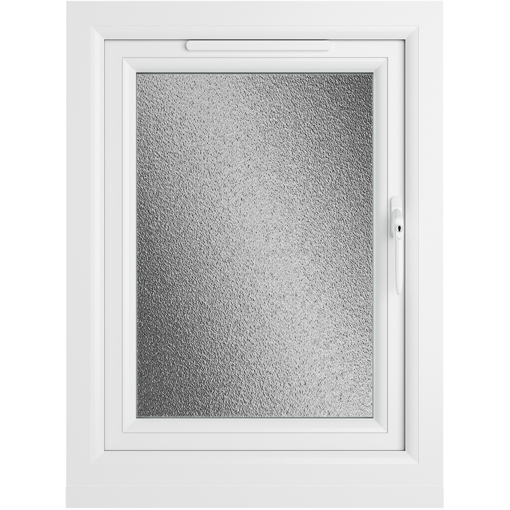 Crystal uPVC Double Glazed Window Right Hand Side Hung Grey White Obscure Glass 610x965mm Image 2
