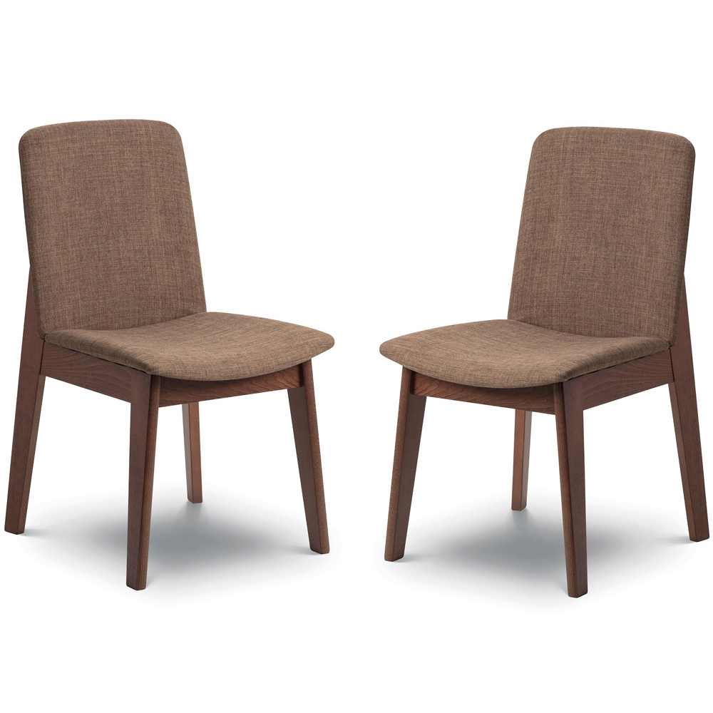 Julian Bowen Kensington Set of 2 Walnut Dining Chair Image 2