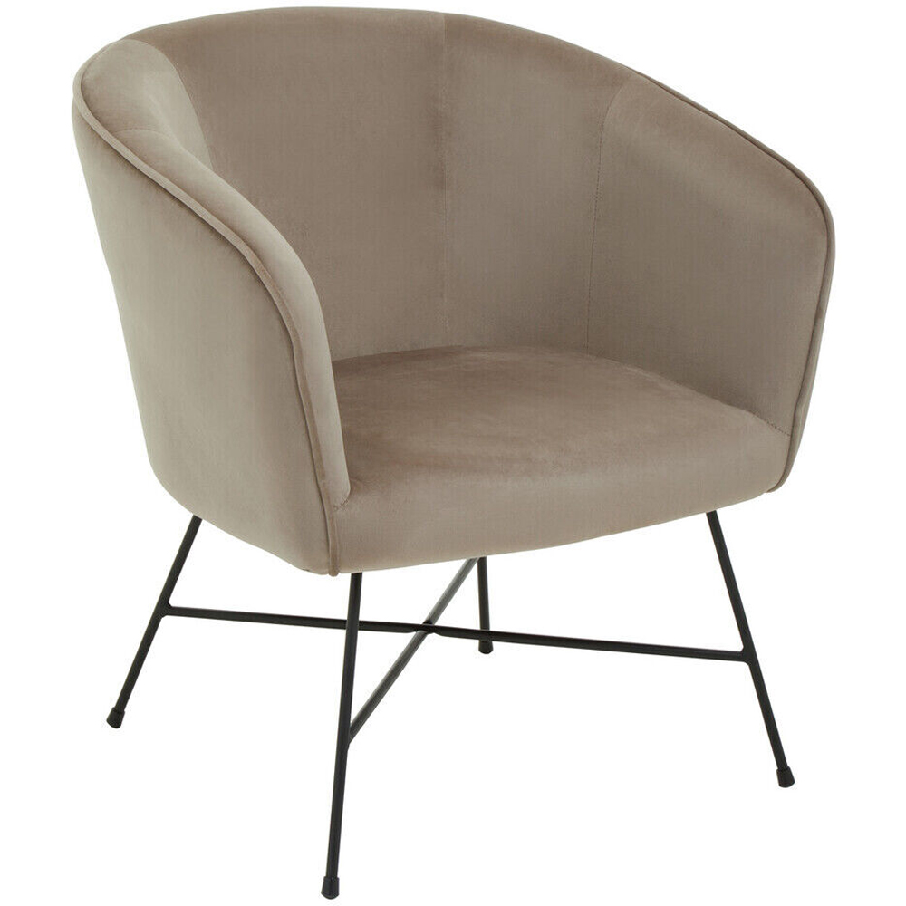 Premier Housewares Stockholm Mink Velvet Curved Accent Chair Image 2