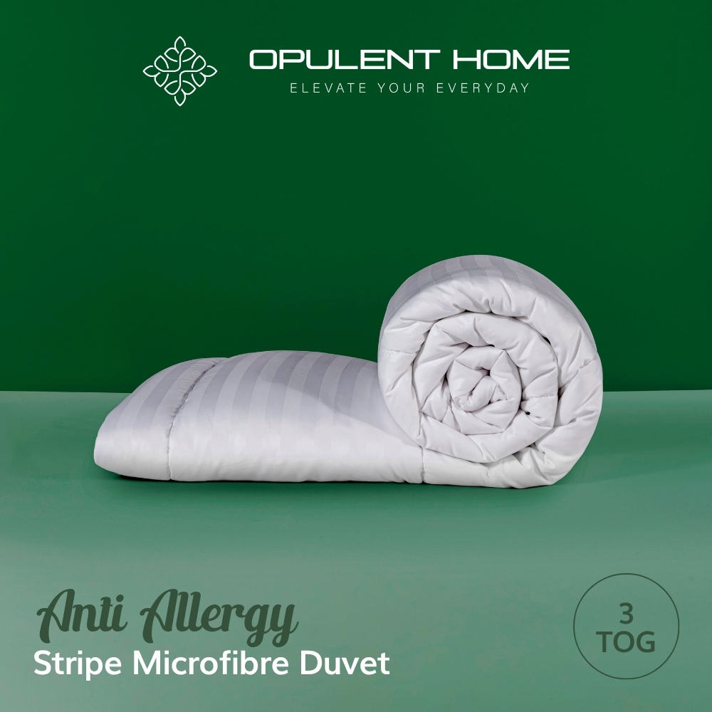 Opulent Home Single White Summer Anti-Allergy Hollowfibre Duvet 3 Tog Image 2